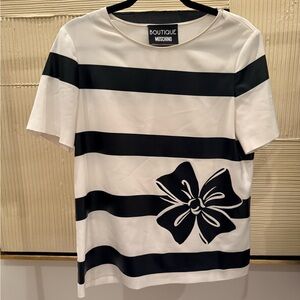 Moschino Monochrome Striped Top